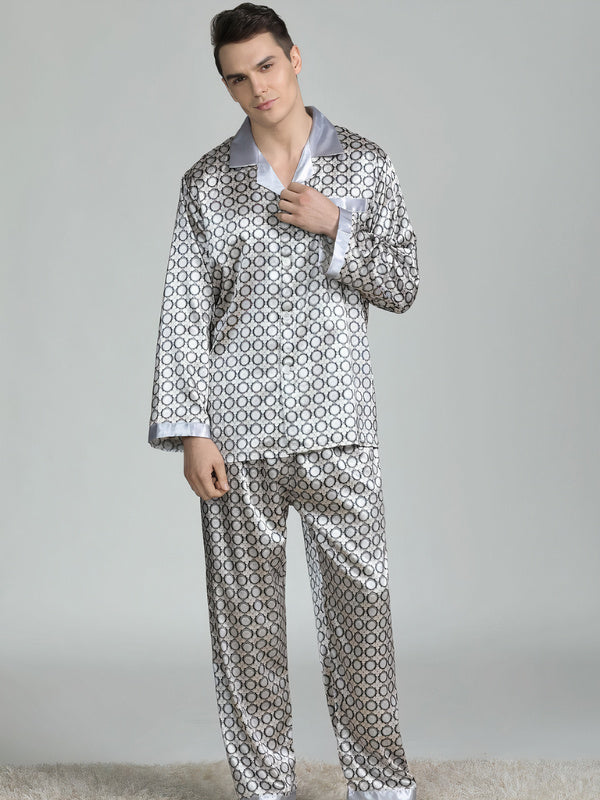 Pyjama en Satin pour Homme Argent Signature