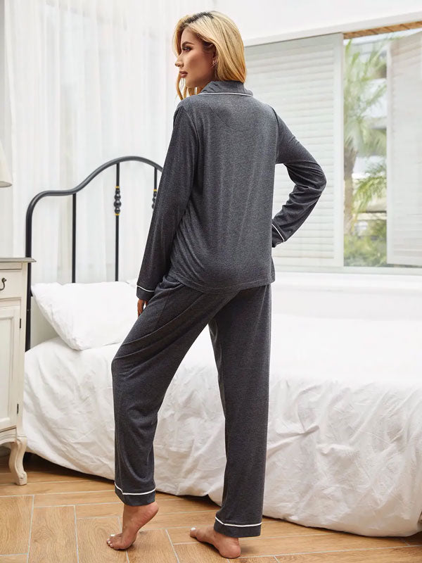 Harmonie Nocturne | Pyjama Gris Pour Femme 2 pièces