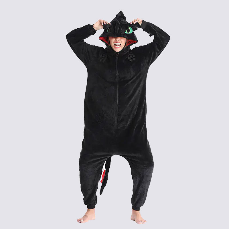 Combinaison Pyjama Femme Dragon Noir Signature