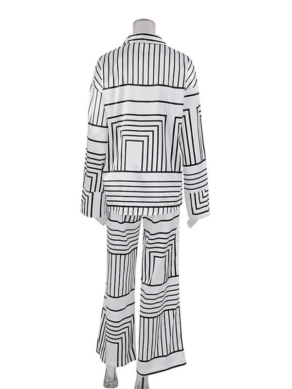 Sillage de Nuit | Ensemble Pyjama en Satin pour Femme Blanc et Noir