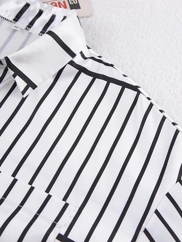 Sillage de Nuit | Ensemble Pyjama en Satin pour Femme Blanc et Noir