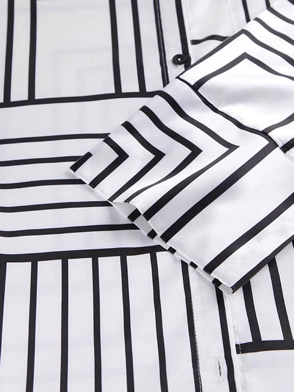 Sillage de Nuit | Ensemble Pyjama en Satin pour Femme Blanc et Noir