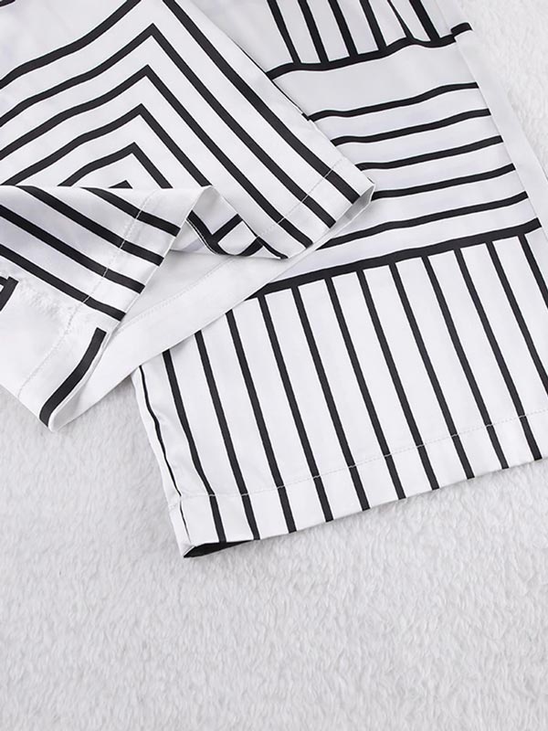 Sillage de Nuit | Ensemble Pyjama en Satin pour Femme Blanc et Noir