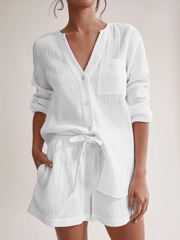 Ensemble Pyjama Short Blanc Pour Femme Douceur de Brume