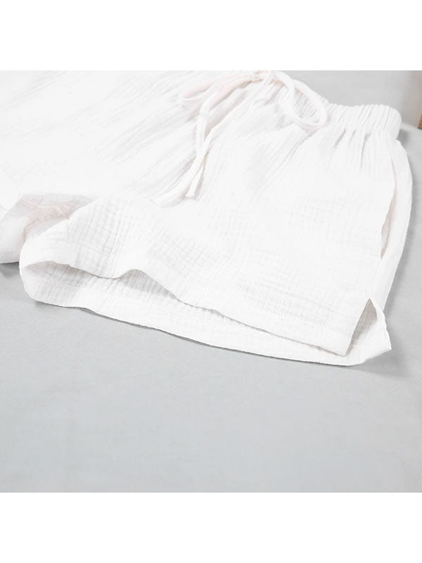Ensemble Pyjama Short Blanc Pour Femme Douceur de Brume