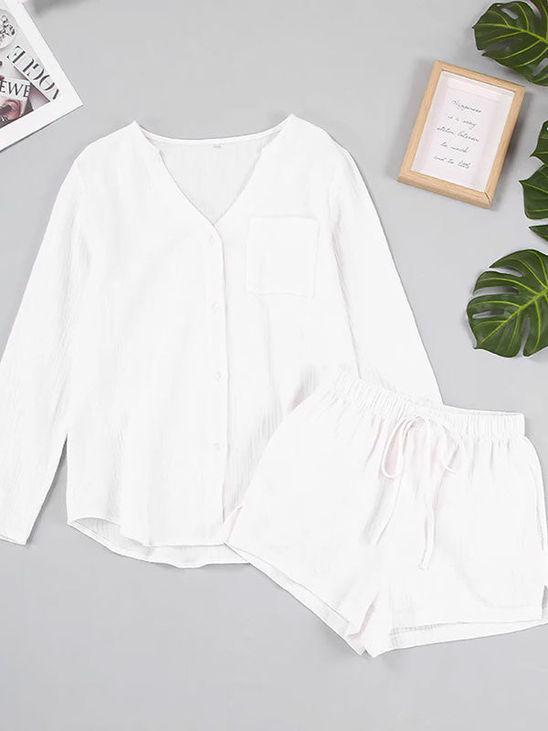 Ensemble Pyjama Short Blanc Pour Femme Douceur de Brume