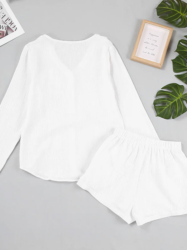 Ensemble Pyjama Short Blanc Pour Femme Douceur de Brume