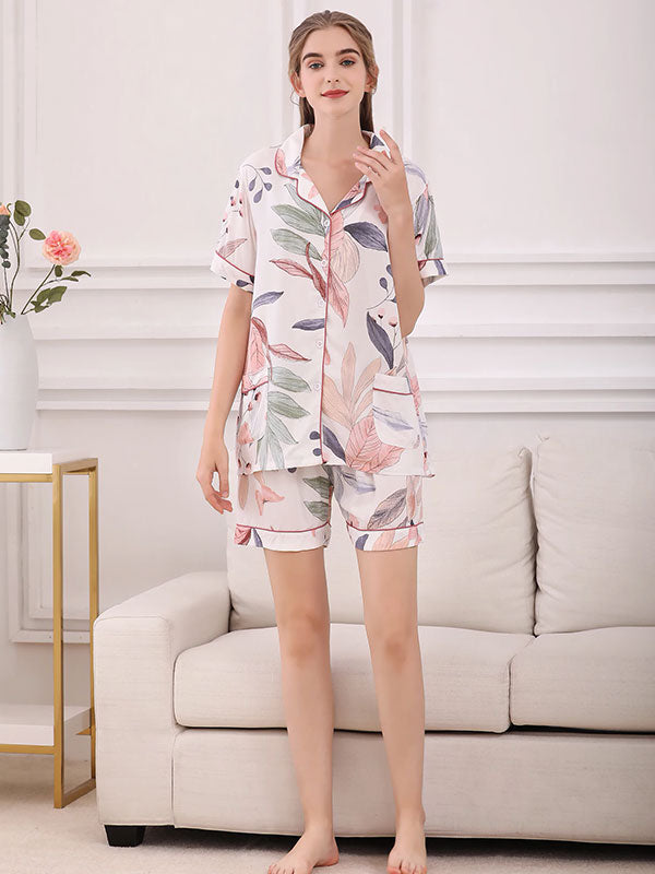 Ensemble Pyjama Short Pour Femme Écho de Forêt