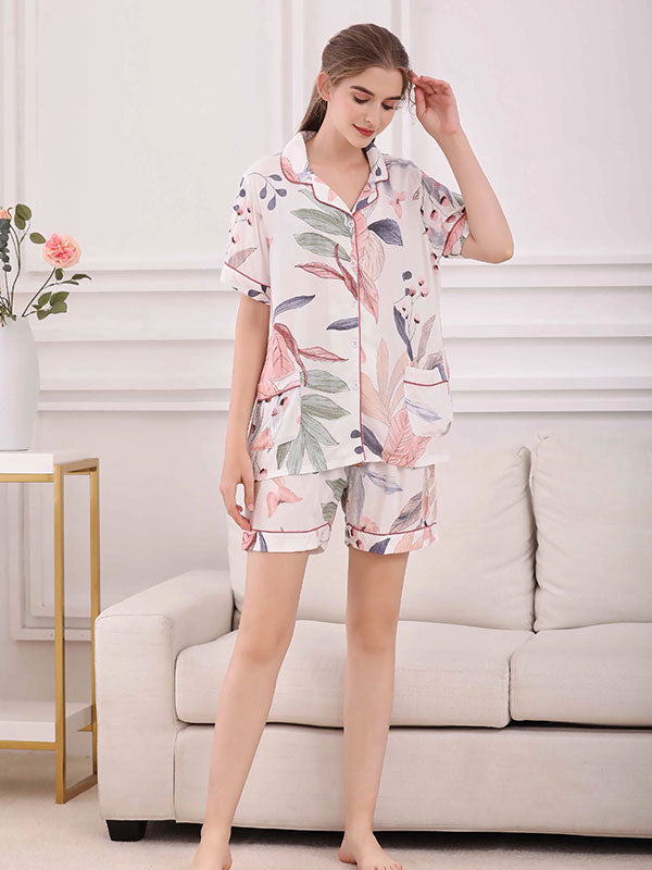 Ensemble Pyjama Short Pour Femme Écho de Forêt
