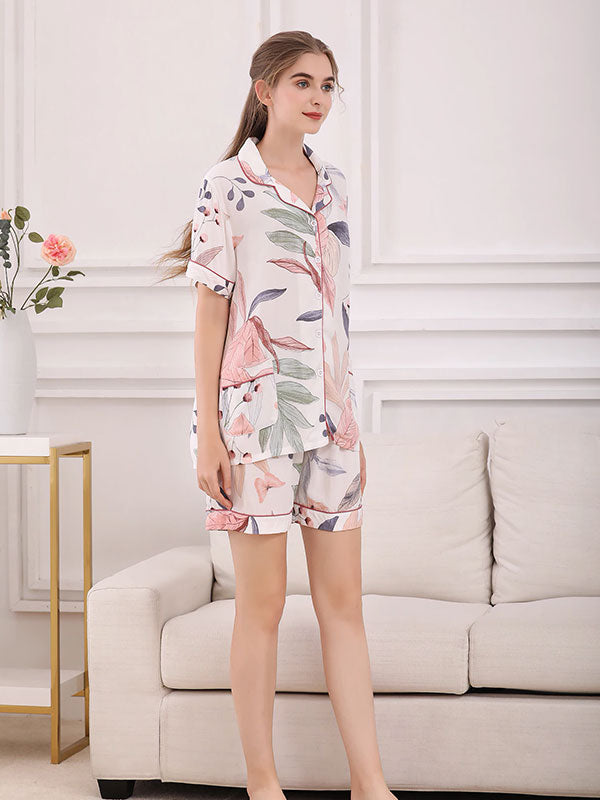 Ensemble Pyjama Short Pour Femme Écho de Forêt