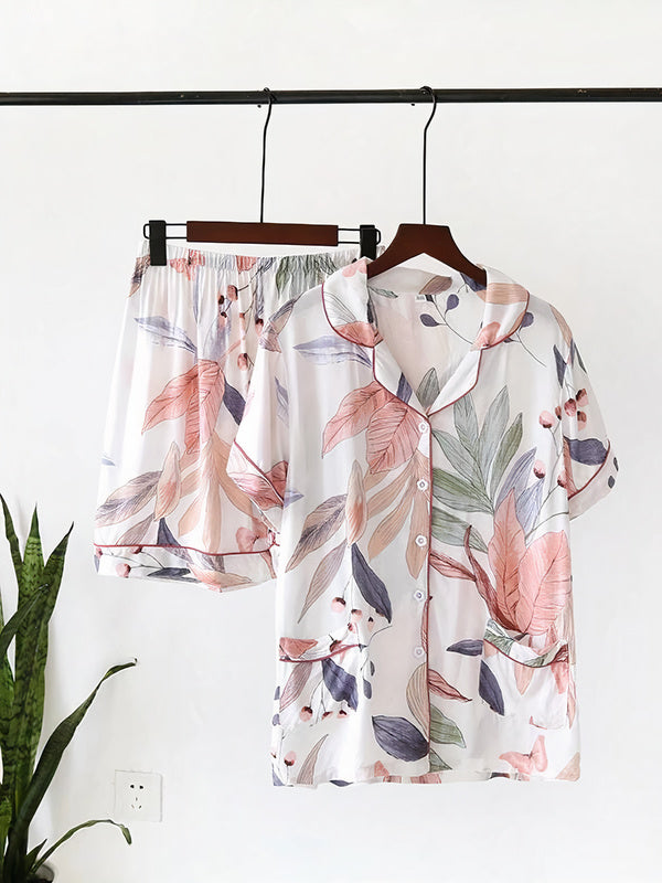 Ensemble Pyjama Short Pour Femme Écho de Forêt