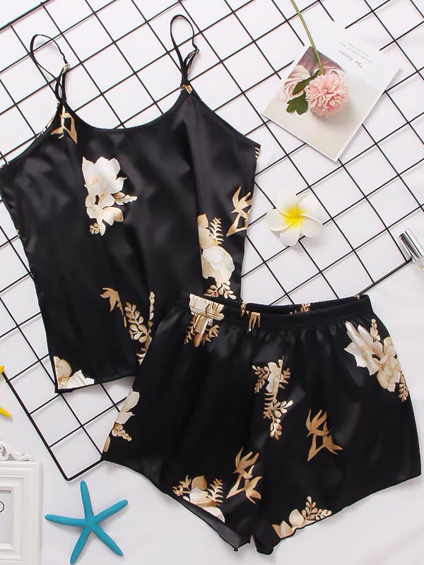 Ensemble Pyjama Short en Satin Pour Femme | Valse des Fleurs