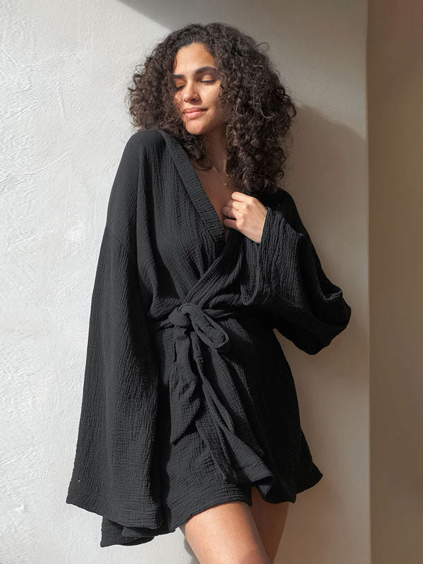 Robe de Chambre Femme Kimono Ceinturée | Refuge Douillet