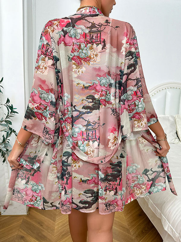Robe de Chambre Kimono en Satin pour Femme Brise Satinée