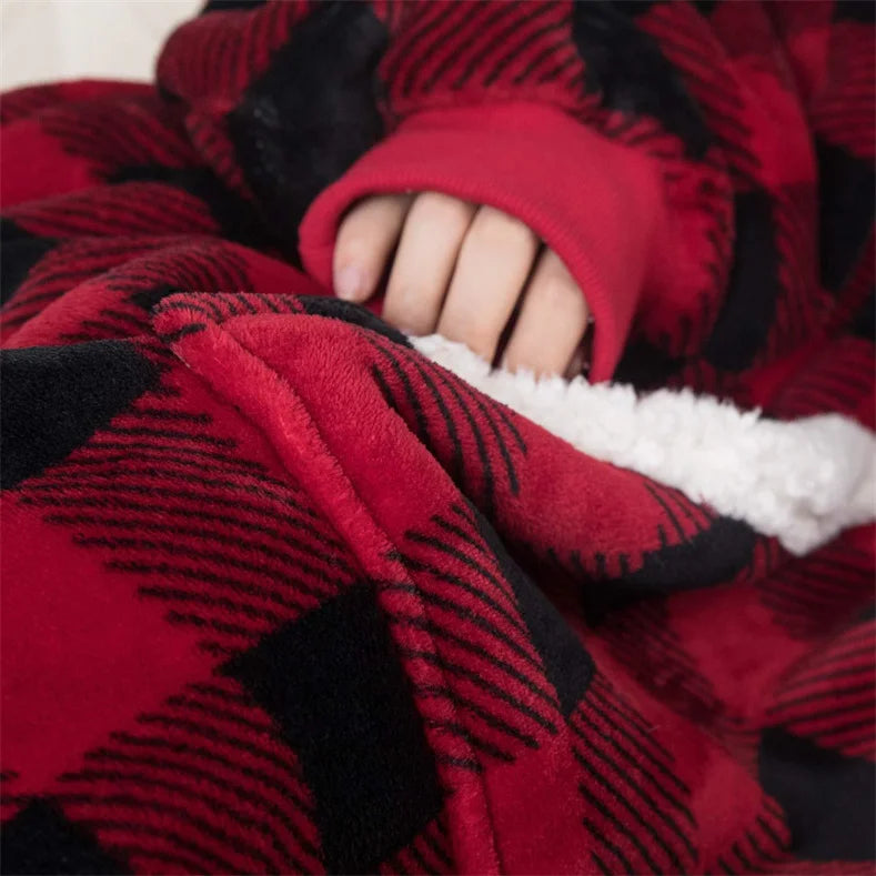Pull Plaid Motif Carreaux à Capuche Signature