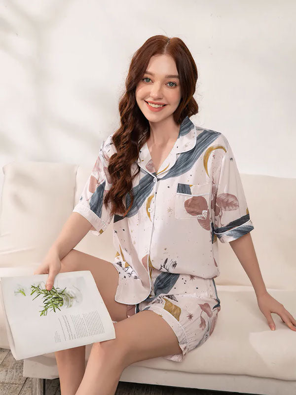 Pyjama Chemise Pour Femme 2 Pièces Rayon de Lune