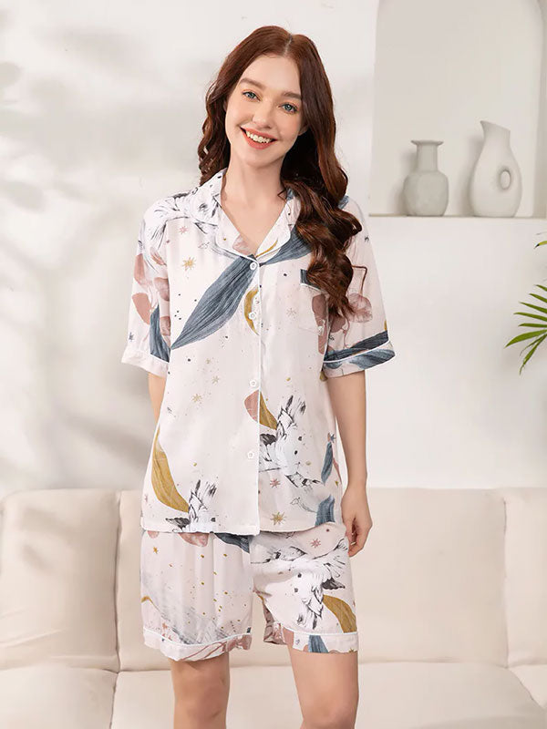 Pyjama Chemise Pour Femme 2 Pièces Rayon de Lune