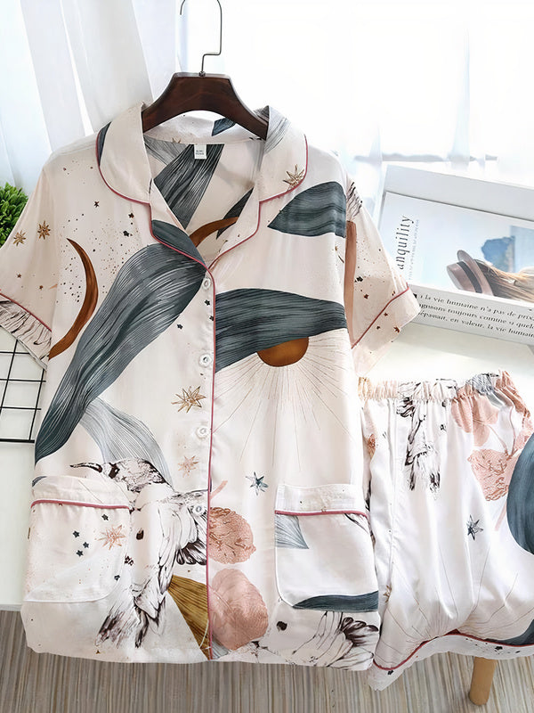Pyjama Chemise Pour Femme 2 Pièces Rayon de Lune