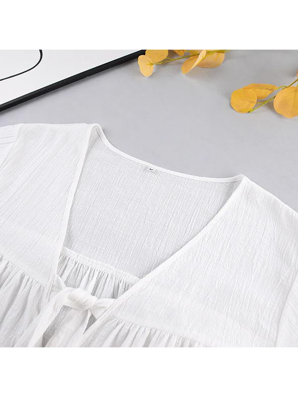 Pyjama Blanc En Coton Pour Femme Reflet de Cristal