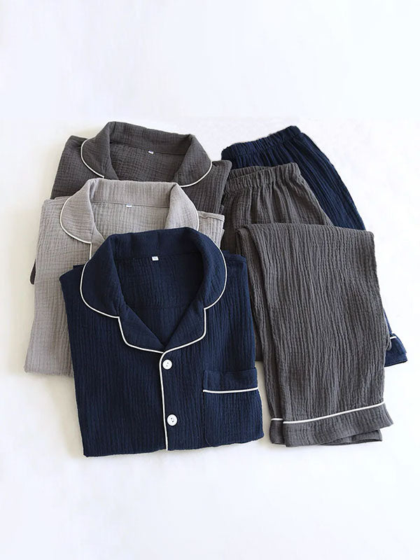 Pyjama En Coton Pour Homme Gris Brume Matinale