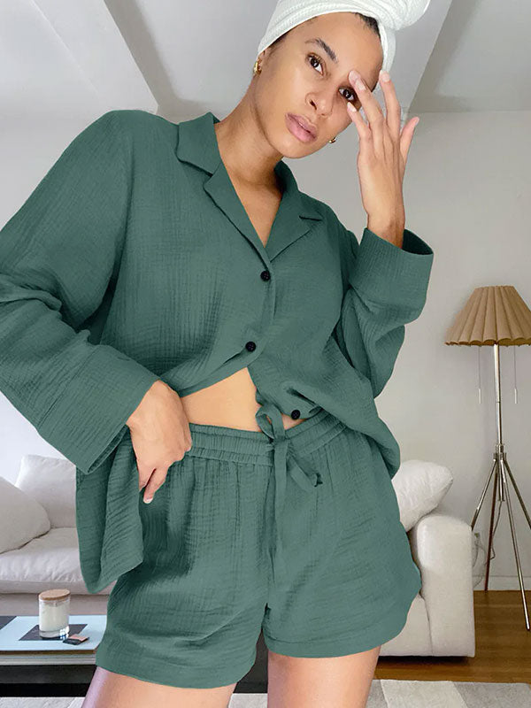 Pyjama en coton pour femme Lueur d'Émeraude | Signature