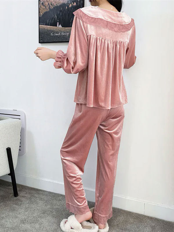 Pyjama En Velours Rose Pour Femme Caresse d'Étoile