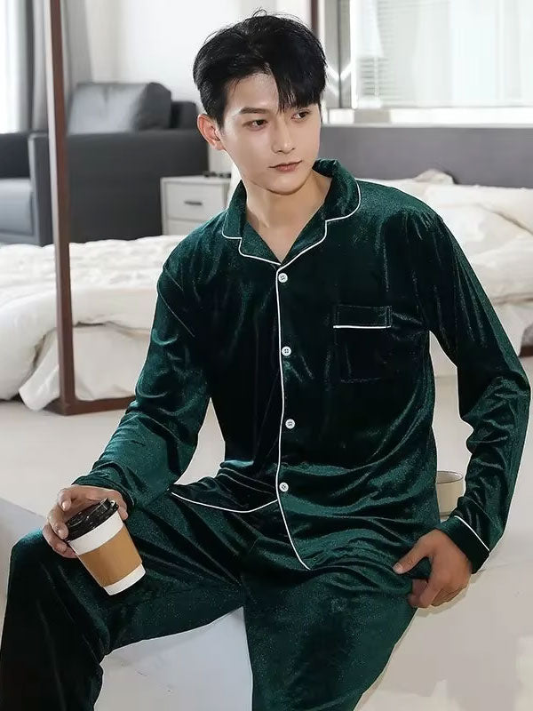 Pyjama En Velours Pour Homme Velours Hivernal