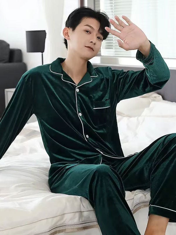 Pyjama En Velours Pour Homme Velours Hivernal
