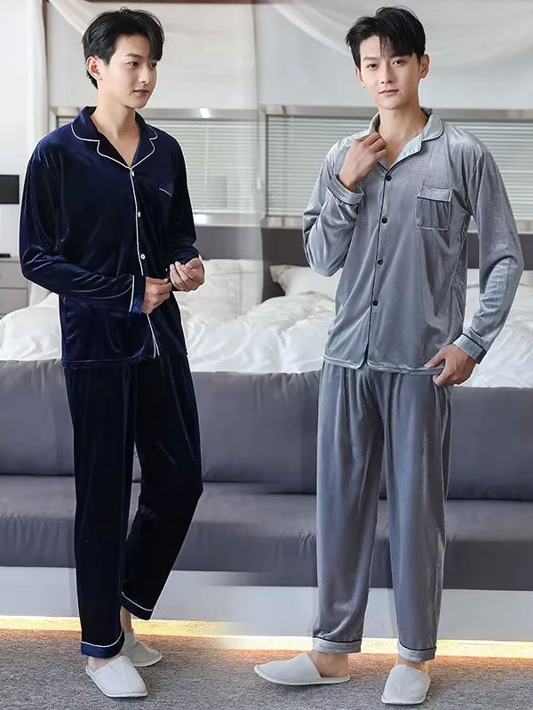 Pyjama En Velours Pour Homme Velours Hivernal
