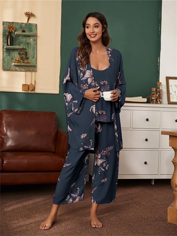 Pyjama Pour Femme 3 Pièces | Saphir Éthéré