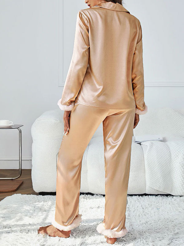 Pyjama Pour Femme Élégant en Satin Rêve Doré Signature