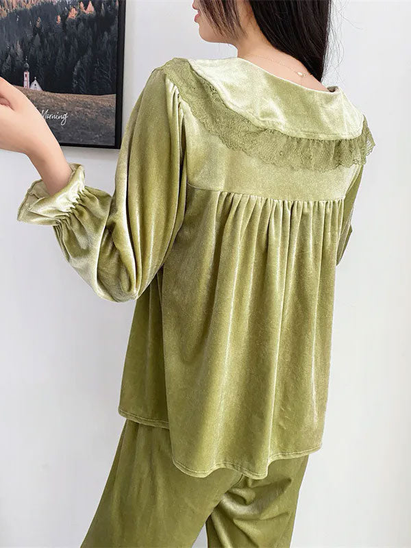 Pyjama Pour Femme En Velours Frisson de Jade Luxe