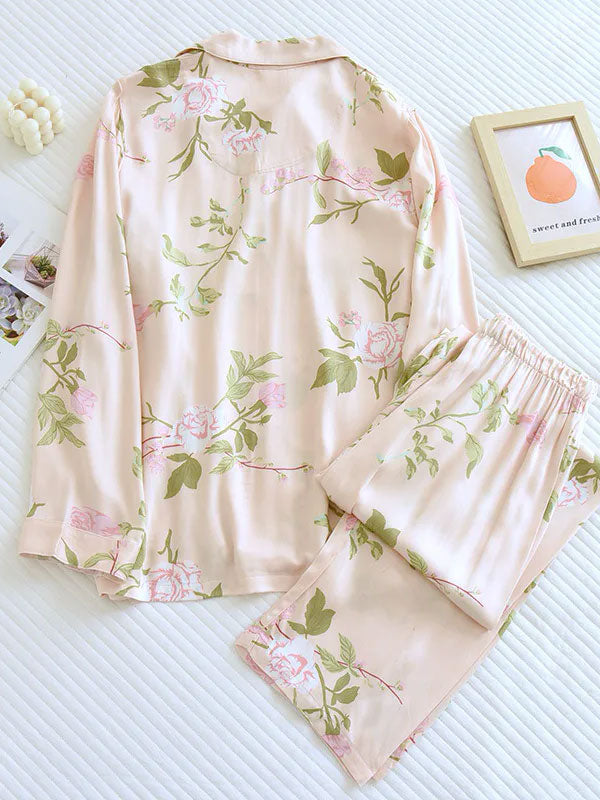 Fleur de Printemps | Pyjama Pour Femme À Manches Longues 2 Pièces
