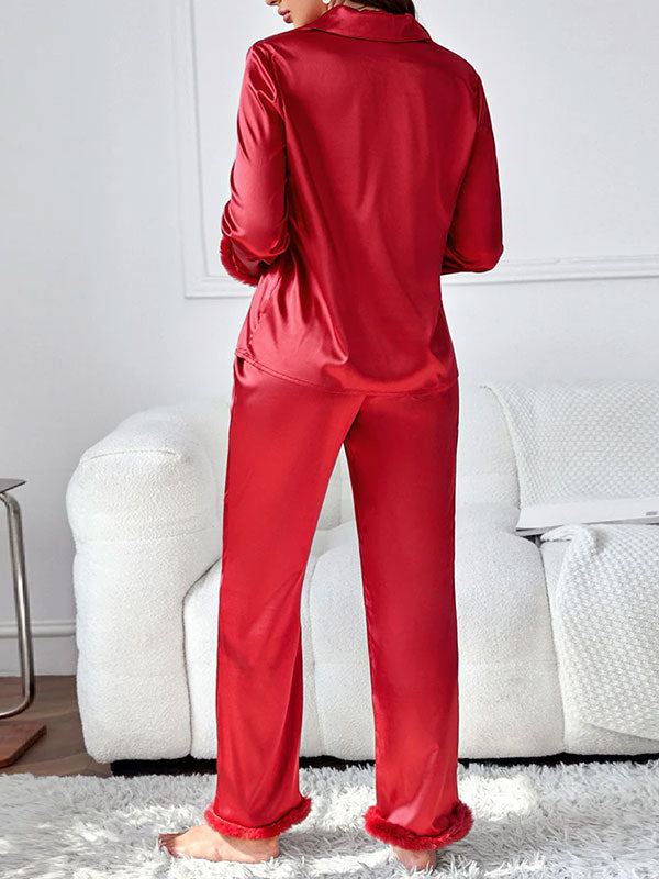 Pyjama Rouge en Satin Pour Femme Amour Écarlate Signature