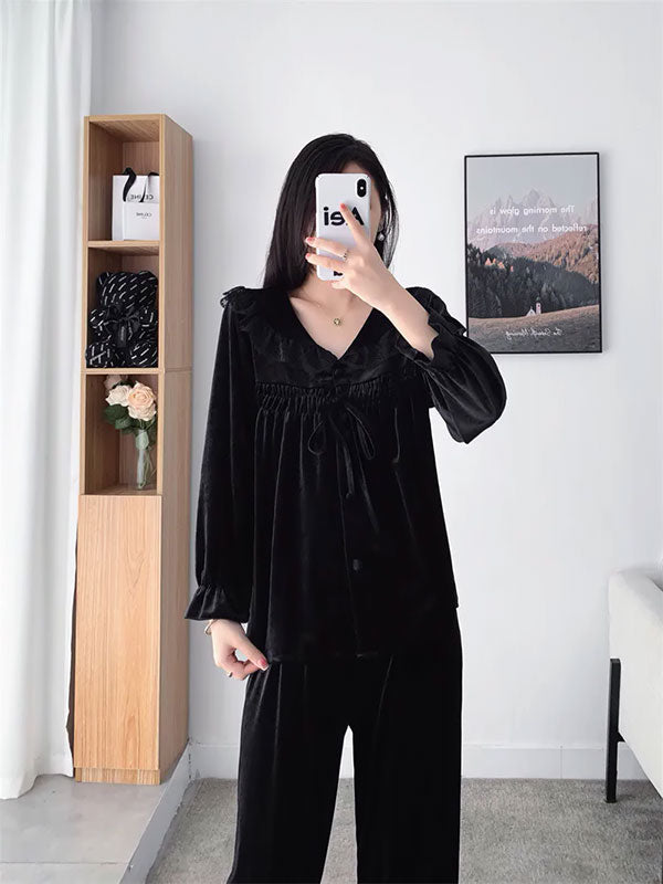 Pyjama En Velours Noir Berceuse d'Étoiles | Signature