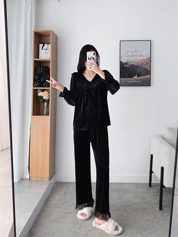 Pyjama En Velours Noir Berceuse d'Étoiles | Signature