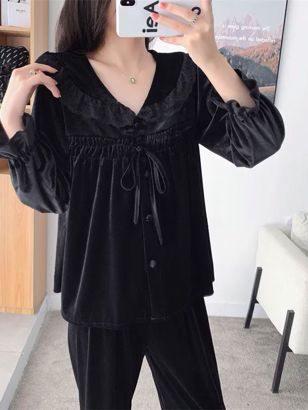 Pyjama En Velours Noir Berceuse d'Étoiles | Signature