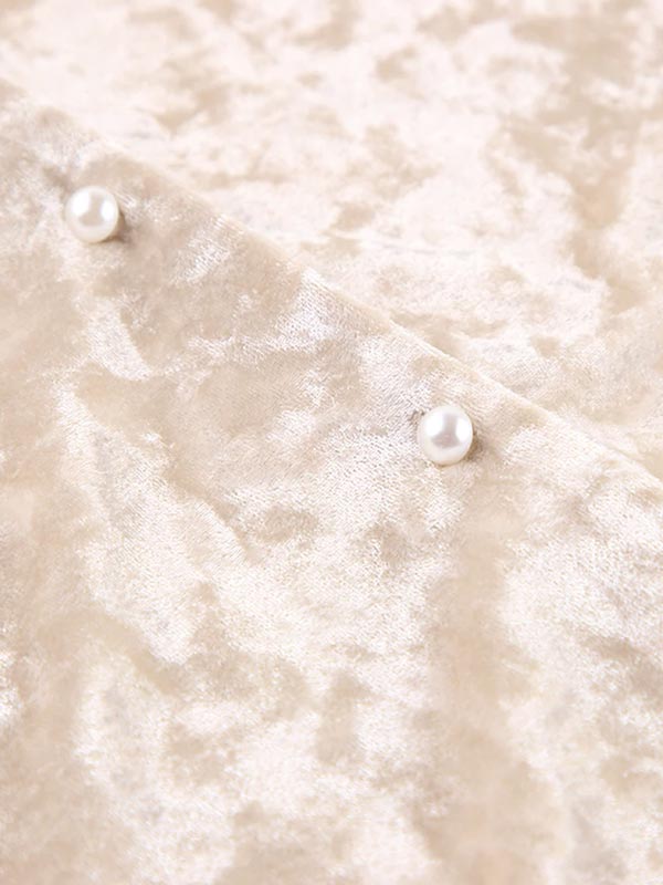 Pyjama Crème En Velours Pour Femme Éclat d'Opale