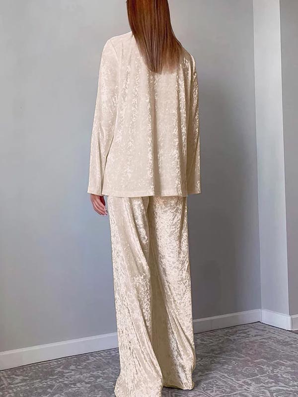 Pyjama Crème En Velours Pour Femme Éclat d'Opale