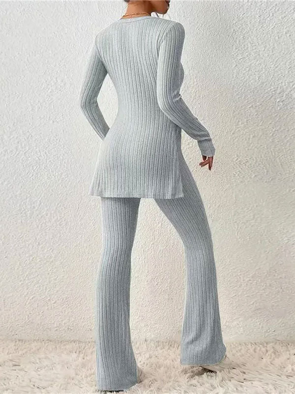 Pyjama D'hiver Gris Pour Femme Calme Lunaire