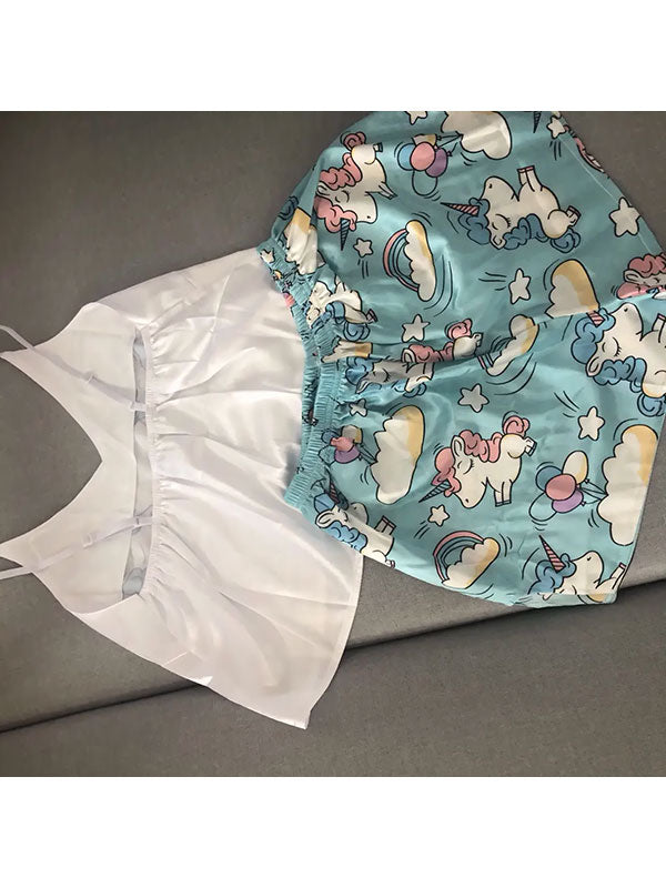 Pyjama Satin Signature pour Femme | Licorne Bleu