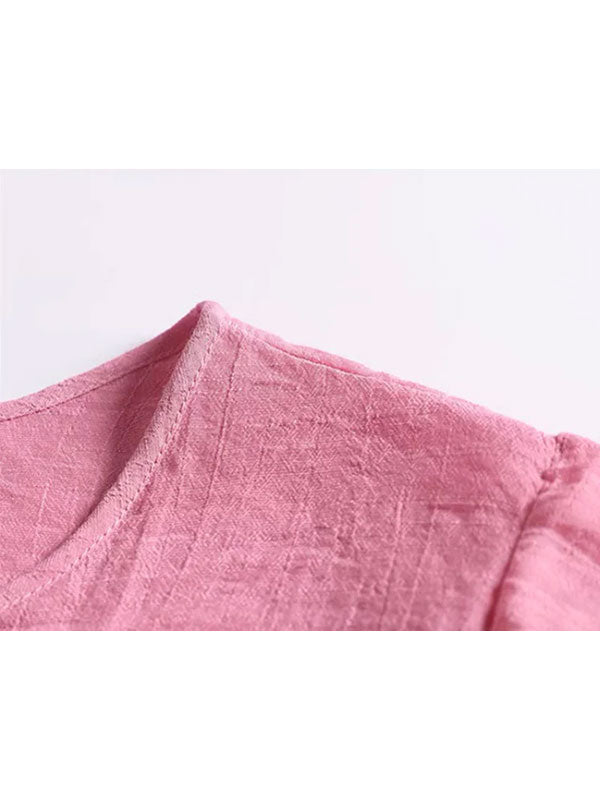 Secret de Lys Pyjama en Lin Rose pour Femme