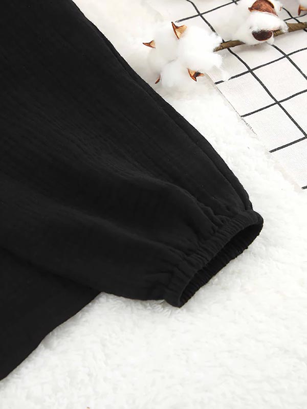 Pyjama Noir En Coton Pour Femme Mélodie de Nuit Signature
