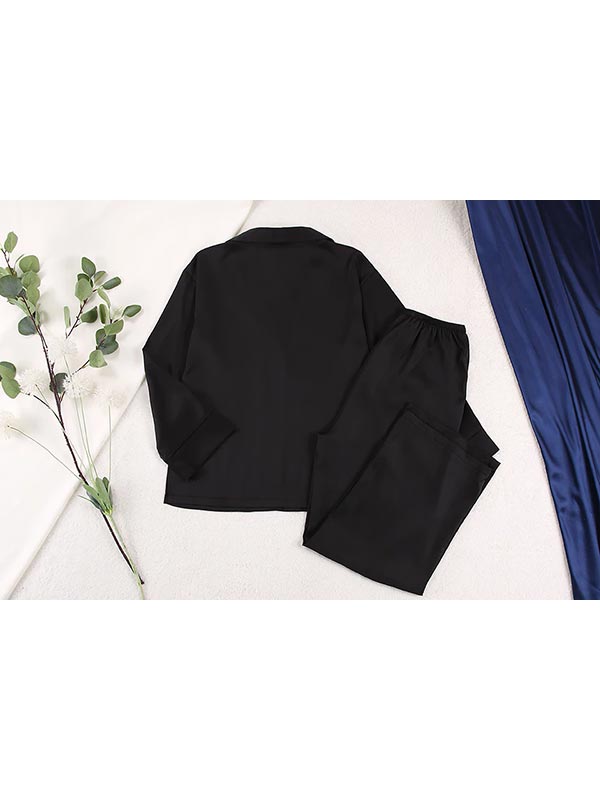 Pyjama en satin noir pour femme | Brise de Nuit