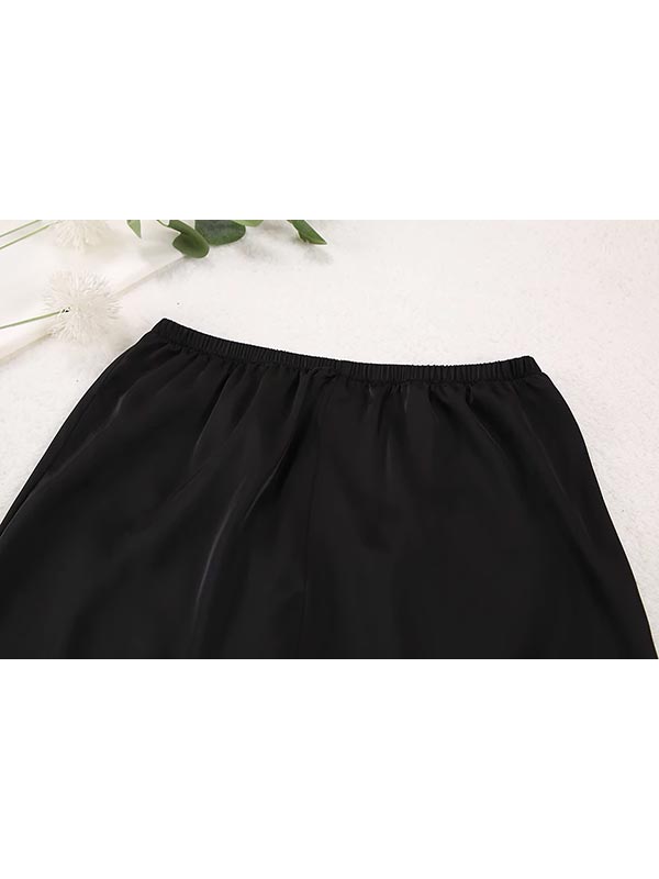 Pyjama en satin noir pour femme | Brise de Nuit