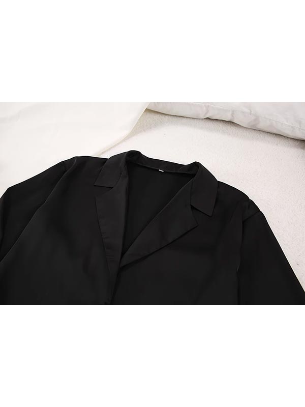 Pyjama en satin noir pour femme | Brise de Nuit