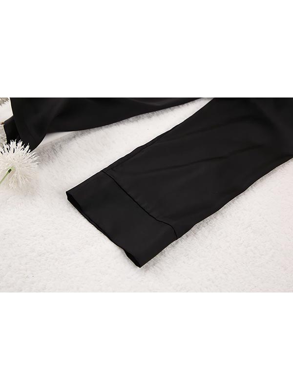 Pyjama en satin noir pour femme | Brise de Nuit