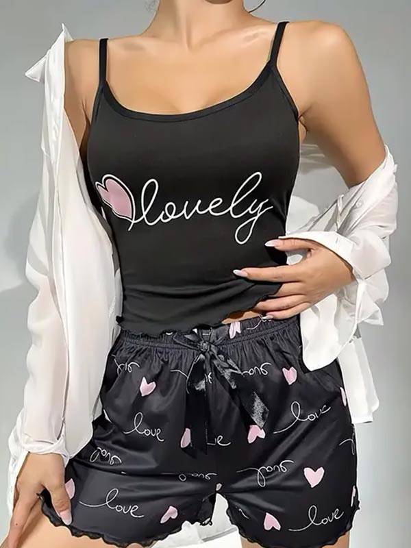 Pyjama Short en Satin pour Femme Étoile de Nacre