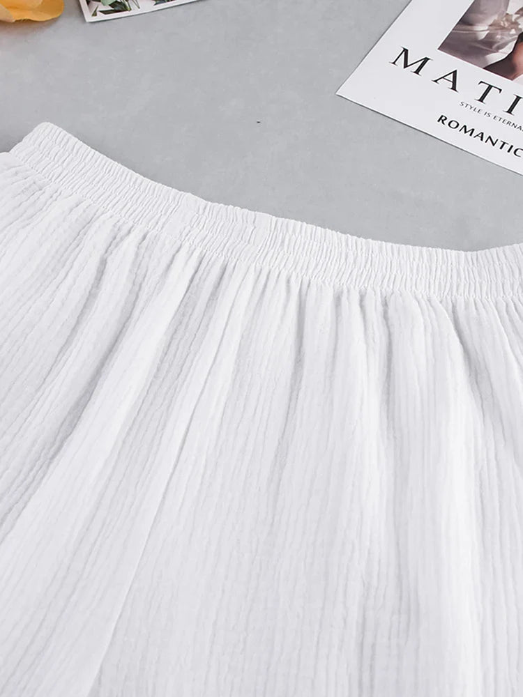 Orchidée de Nuit : Pyjama Blanc en Coton pour Femme