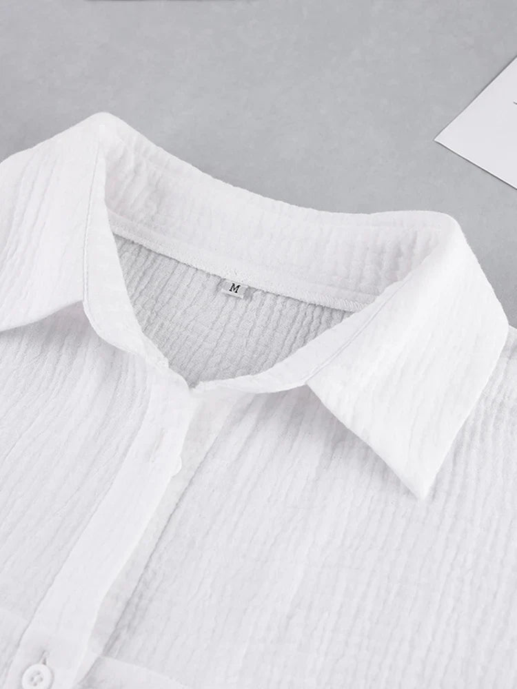Orchidée de Nuit : Pyjama Blanc en Coton pour Femme